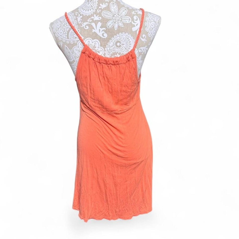 Y2K Orange and White Crochet MUDD Dress Boho Festival Size Large - Picture 3 of 6
